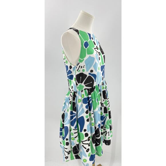 Rachel Antonoff White Mod Floral Dress Sleeveless Black Blue Flowers 10 - Picture 3 of 11